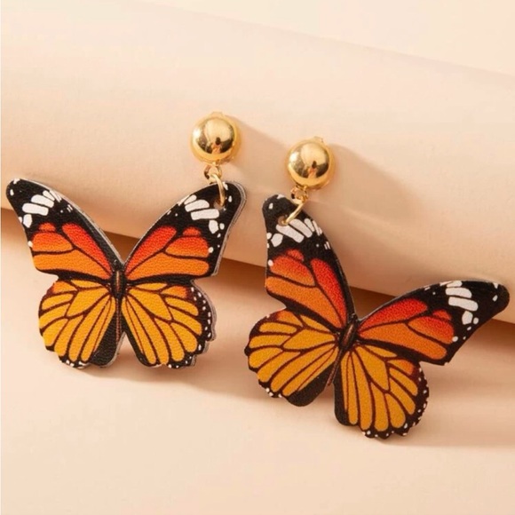 COLORFUL BUTTERFLY EARRINGS - Picture 1 of 5